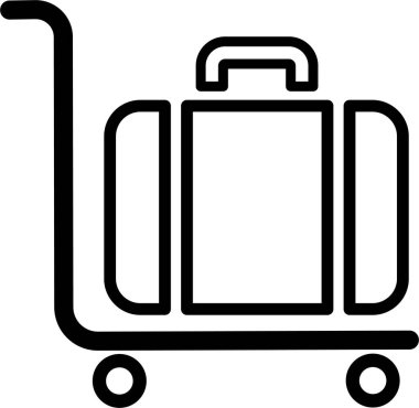 bagaj arabası seyahat simgesi ana hatlarıyla
