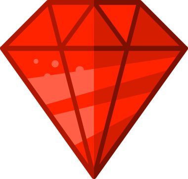 Parlak kırmızı değerli taş parlak ışık ışınlarını yansıtıyor.