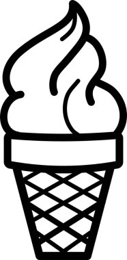 Ana hatlı dondurma konisi simgesi