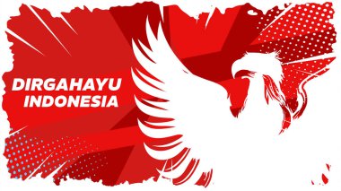 Endonezya fikir günü afişi, vektör illüstrasyonu. 17 Ağustos