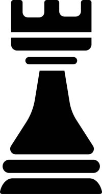 Cesur silueti olan siyah satranç kalesi simgesi