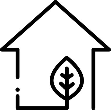 Eko evi. Web simgesi basit illüstrasyon