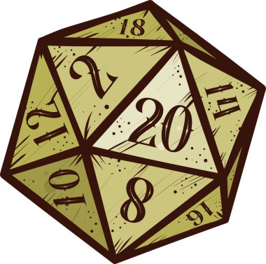 Retro zar simgesi, şık vektör illüstrasyonu 