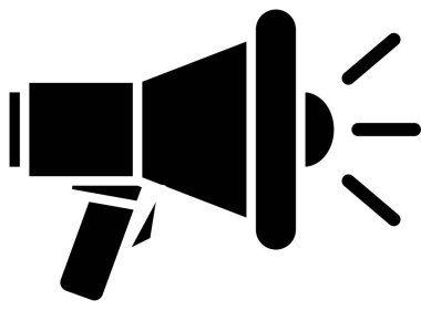 megafon simgesi, ağ için basit doğrusal resim