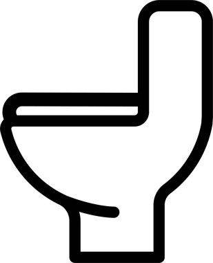 Cesur hatları olan basit siyah tuvalet simgesi