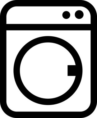 Dairesel kapılı basit çamaşır makinesi simgesi