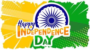 Hindistan 'ın bağımsızlık günü afişi, vektör illüstrasyonu