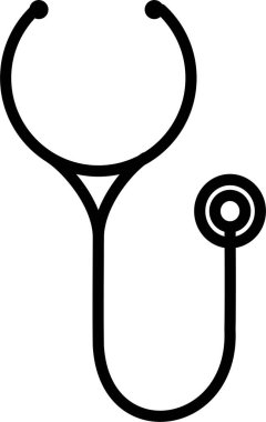Beyaz arkaplanda basit siyah steteskop simgesi