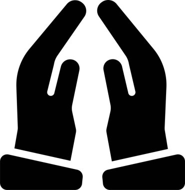 İki el, dua eden bir siluet oluşturuyor.