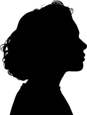 Beyaz arka planda izole edilmiş siyah çocuk silueti, vektör silueti 