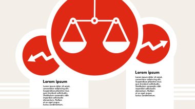 Denge ölçekli iş için bilgi şablonu, vektör illüstrasyonu