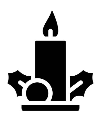 mum noel dekorasyon simgesi, vektör illüstrasyonu