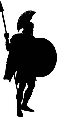 Beyaz Arkaplanda Spartalı Vektör Silueti. 