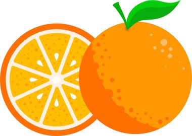 Sulu portakal diliminin yanında tam portakal meyvesi.