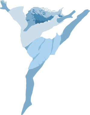 Geniş bacaklı zarif kadın dans ediyor.