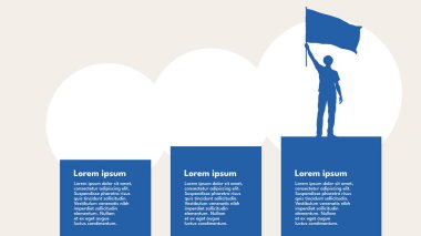 Kazanan ve bayrak ile ödül konsepti. vektör illüstrasyonu