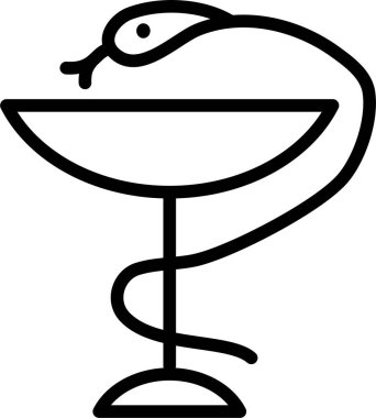 Tıbbi kadehin etrafında yılan dolanıyor.