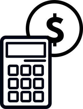 hesap makinesi web simgesi basit vektör illüstrasyonu