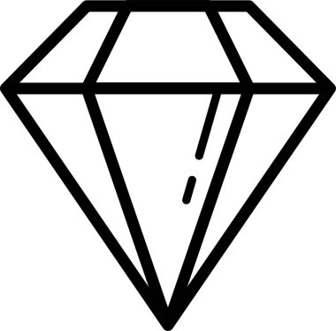Kalın geometrik çizgilerle özetlenmiş elmas şekli