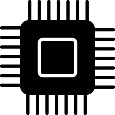 çip simgesi ana hat biçimi, temel doğrusal resim