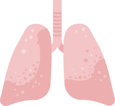 İnsan akciğerlerini gösteren çizgi film çizimi