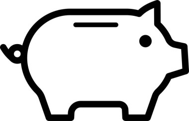 Piggy Bank web simgesi basit vektör illüstrasyonu