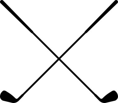 Beyaz arka planda izole edilmiş iki çapraz golf sopası