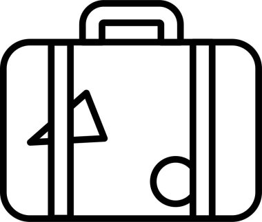 seyahat çantası ikonu, vektör illüstrasyonu