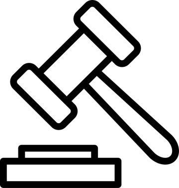 Çekiç Simgesi, Beyaz Arkaplan Vektör İllüstrasyonu 