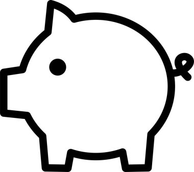 bank Piggy Web simgesi basit vektör illüstrasyonu