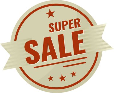 Süper Satış Bayrağı. Vektör illüstrasyonu