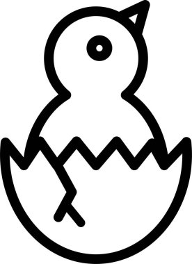 Çatlak yumurta kabuğu çiziminden çıkan tatlı bir piliç.