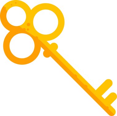 Beyaz arkaplanda eski anahtar simgesi vektör çizimi 