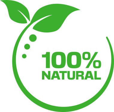 % 100 doğal ikon, vektör illüstrasyonu, grafik işareti