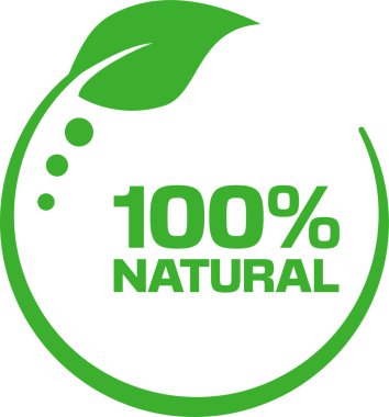 % 100 doğal ikon, vektör illüstrasyonu, grafik işareti