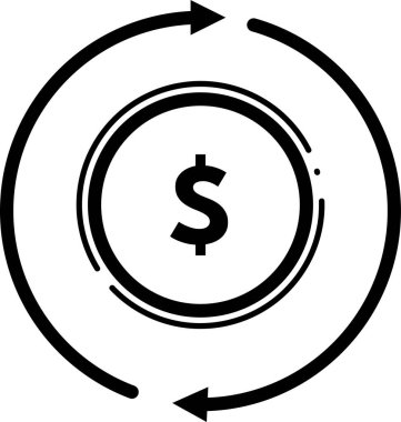 Dolar parası, web simgesi basit illüstrasyon