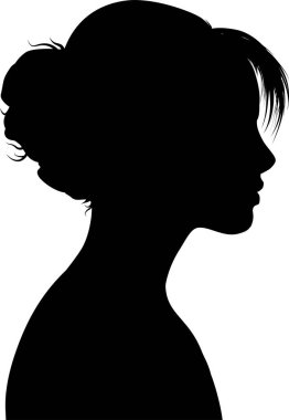 Bir kadının silueti, ağ için basit doğrusal görüntü