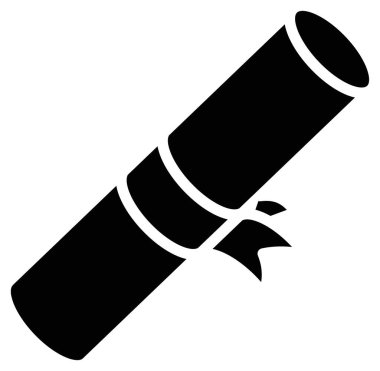 diploma simgesi, basit vektör illüstrasyonu