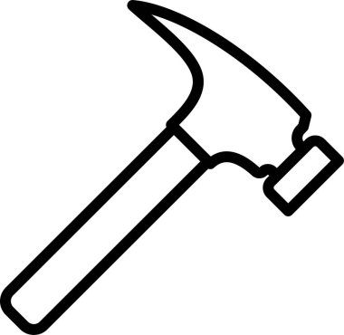 Çekiç Simgesi, Beyaz Arkaplan Vektör İllüstrasyonu 