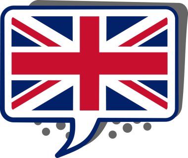 Birleşik Krallık bayrağıyla konuşma balonu