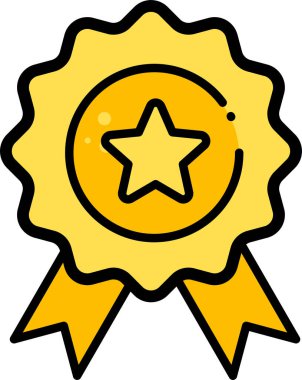 Altın yıldız madalyası. Web simgesi basit illüstrasyon