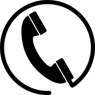 Beyaz Arkaplanda Simge, Telefon İşareti ve Telefon Düğmesi İzole Edildi