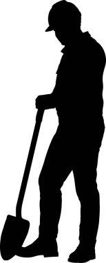 İşçinin vektör silueti, düzenler için vektör resmini temizle