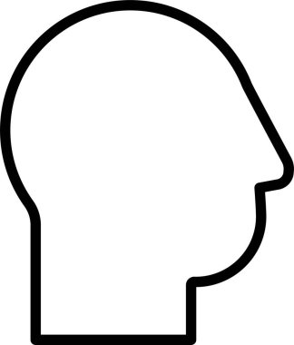 İnsan kafa profilinin basit siyah çizgisi