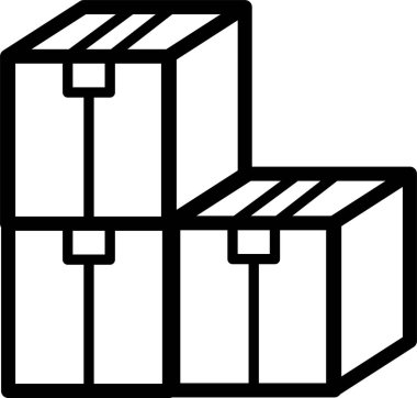 kutu lojistik kargo simgesi taslak biçimi, vektör illüstrasyonu