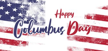 Mutlu columbus bayrağı, vektör illüstrasyonu