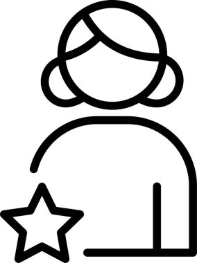 Yıldızlı Avatar. Web simgesi basit illüstrasyon