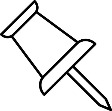 pin simgesi, ana hatlı vektör çizimi