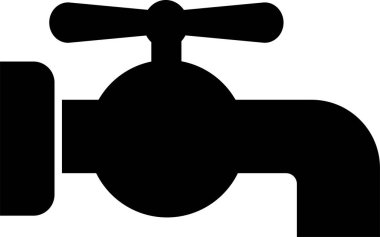 Su musluğu ikonu vektör illüstrasyonu