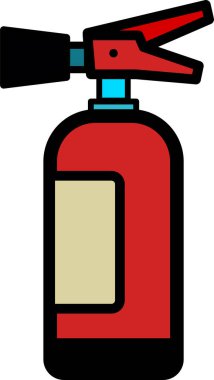 yangın söndürme simgesi, düz biçim, vektör illüstrasyonu